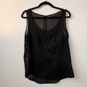 Guess Sheer Tank Top - Black